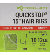 Korum "(45 cm) big fish hair rigs with  quickstops, Met Weerhaak!!!
