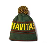 Navitas gebreide nuts met geel-groene pompoen, "fleece lined ski Bobbi Green".