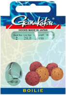 Gamakatsu 2x 20cm boilie-onderlijntjes haak 3313F#6 -0.25LB-braid