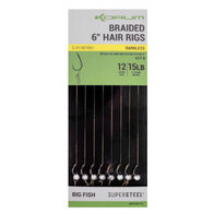 Korum Braided 6"hair rigs, big fish, weerhaakloos!, 8 st in verpakking