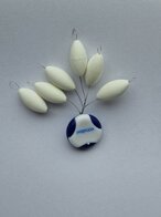Midnightmoon beads luminous and floating foam Stoppers, size 5 White