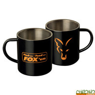 Fox Stainless black Mug 400 ml Find'em.                     op=op